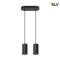 Luminaire  suspension ASTO TUBE  2 flammes GU10 IP20, noir 