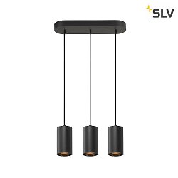 Luminaire  suspension ASTO TUBE 3 flammes GU10 IP20, noir 