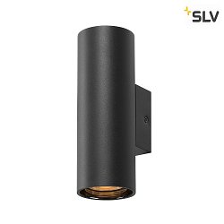 wall luminaire ASTO TUBE 2 flames, cylindrical GU10 IP20, black