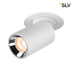 ceiling recessed luminaire NUMINOS PROJECTOR XS cylindrical, chrome, white