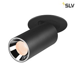 ceiling recessed luminaire NUMINOS PROJECTOR S cylindrical, chrome, black