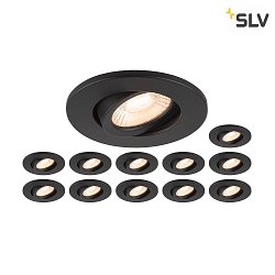 ceiling recessed luminaire UNIVERSAL DOWNLIGHT MOVE PHASE swivelling, set of 12 IP20, black dimmable