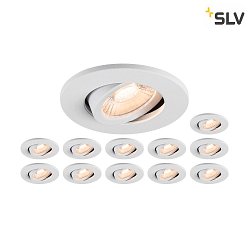 Plafonnier encastr UNIVERSAL DOWNLIGHT MOVE PHASE pivotant, lot de 12 IP20, blanche gradable