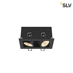 ceiling recessed luminaire KADUX DOUBLE square IP20, black dimmable