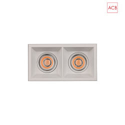 Downlight MOVE 3984/8  2 flammes, angulaire IP44/IP20, blanche