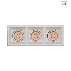 Downlight MOVE 3984/8 3 flammes, angulaire IP44/IP20, blanche