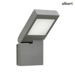LED Outdoor Wall luminaire Type No. 0111, IP44, 14W 3000K 1400lm, swiveling 90 stepless, cast alu / Opal glass, anthracite
