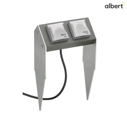 Outdoor Sockets pike bar Type No. 4402, IP44, 2-way, anthracite/silver, without switching function, CH - Type J, Switzerland