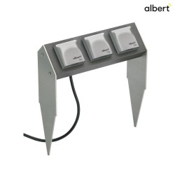 Outdoor Sockets pike bar Type No. 4403, IP44, 3-way, anthracite/silver, without switching function, CH - Type J, Switzerland
