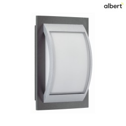 Outdoor Wall and Ceiling luminaire Type No. 6199, IP44, 20 x 30cm, E27 QA55 max. 57W, cast alu, glass, silver / anthracite