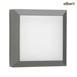 Outdoor LED Wall and Ceiling luminaire Type No. 6560, IP54 IK08, 19 x 19cm, 8W 3000K 880lm, cast alu opal glass, anthracite