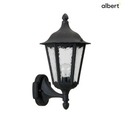 Outdoor Wall luminaire Country style Type No. 1818, standing with wall bracket, IP23, E27 QA55 57W, cast alu, glass, black