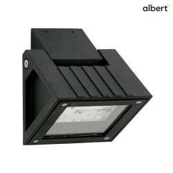Outdoor LED Floodlight Type No. 2410, IP54, 16W 3000K 1600lm, swiveling, dimmable, cast alu / borosilicate glass, black