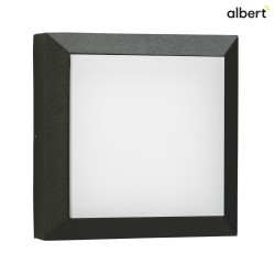 Outdoor LED Wall and Ceiling luminaire Type No. 6560, IP54 IK08, 19 x 19cm, 8W 3000K 880lm, cast alu / glass, dimmable, black