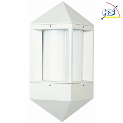 Outdoor Wall luminaire Type No. 0212, IP44, E27 QA55 max. 57W, cast alu / opal glass cylinder, white