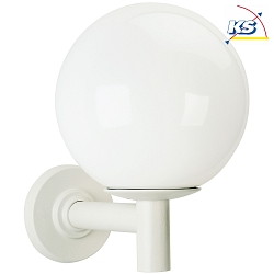 Outdoor Wall luminaire Type No. 0800 with white ball  35cm, IP44, E27 A60 max. 100W, cast alu / plastic