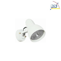 Outdoor Wall spot Type No. 2122, IP54, E27 PAR38, max. 120W, rotatable and swiveling, incl. 250cm connector cable, white