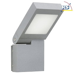 LED Outdoor Wall luminaire Type No. 0111, IP44, 14W 3000K 1400lm, swiveling 90 stepless, cast alu, stainless steel matt