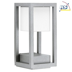 LED Outdoor Wall luminaire Type No. 0281, IP54, square frame, 5W 3000K 480lm, aluminum / plastic opal, dimmable, silver matt
