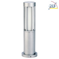 Outdoor Pedestal luminaire Type No. 0507, IP44, height 50cm, E27 max. 20W (LED), cast alu / opal glass, silver