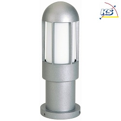 Pedestal luminaire Type No. 0521, IP44, height 40.5cm, E27 QA55 max. 57W, cast alu / opal glass, silver matt