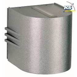 LED Outdoor Wall spot Type No. 2306 - 2-sided, tight/tight, round, IP44, 230V AC/DC, 6W 3000K 660lm, rigid, lens, silver