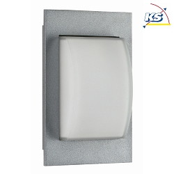 Outdoor Wall and Ceiling luminaire Type No. 6208, IP44, 20 x 30cm, arched, E27 QA55 max. 57W, cast alu / glass, silver matt