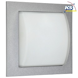Outdoor Wall and Ceiling luminaire Type No. 6209, IP44, 26.5 x 30cm, arched, E27 QA55 max. 57W, cast alu / glass, silver matt
