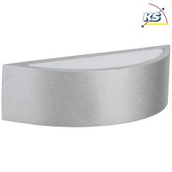 LED Outdoor Wall luminaire Type No. 6322, 2-sided, half round, IP44, 28cm, 2x7.8W 3000K 580lm,cast alu, dimmable, silver matt