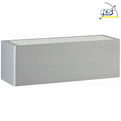 LED Outdoor Wall luminaire Type No. 6368, 2-sided, square, IP44, width 30cm, 2x 7.8W 3000K 580lm, cast alu, dimmable, silver