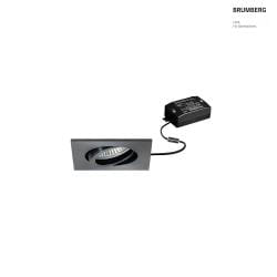recessed luminaire TIRREL-S square, swivelling, for VDU workstation, switchable IP20, black  6W 680lm 3000K 38 38 CRI >80
