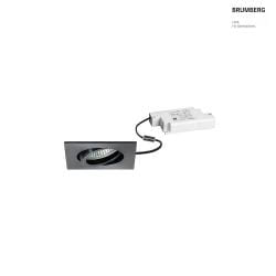 recessed luminaire TIRREL-S square, swivelling IP20, black dimmable 6W 680lm 3000K 38 38 CRI >80