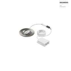 recessed luminaire ABACO ROUND PHASE swivelling, Dim-To-Warm IP44, nickel matt dimmable 8W 530lm 1800-3000K 36 36 CRI > 90