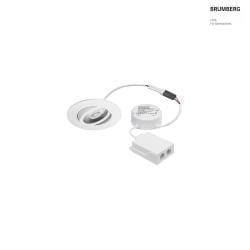 recessed luminaire ABACO ROUND PHASE swivelling, Dim-To-Warm IP44, white matt dimmable 8W 530lm 1800-3000K 36 36 CRI > 90
