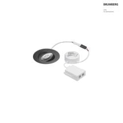 recessed luminaire ABACO ROUND PHASE swivelling, Dim-To-Warm IP44, black matt dimmable 8W 530lm 1800-3000K 36 36 CRI > 90