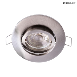 Downlight ALIOTH 2 ROUND rond, pivotant, constante de tension GU5.3 IP20, argent gradable