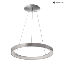 Luminaire  suspension MEROPE 480mm IP20, laiteux, argent, blanche gradable