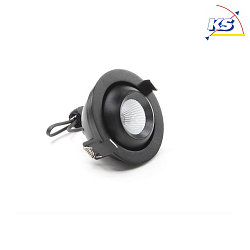 Recessed LED ceiling luminaire BELLATRIX, current constant, 18V DC, 500mA, 9W 3000K 760lm 40, cRi > 90, swivelling, black