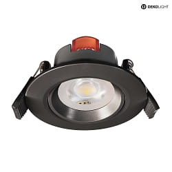 ceiling recessed luminaire SMD-68-230V-RUND round IP20, traffic black dimmable