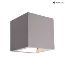 Luminaire mural MINI CUBE haut bas, forme en d, commutable IP20, gris 