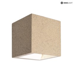 Luminaire mural MINI CUBE haut bas, forme en d, commutable IP20, beige 