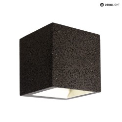 Luminaire mural MINI CUBE haut bas, forme en d, commutable IP20, gris fonc 