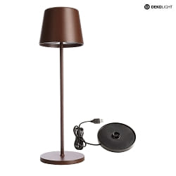 Lampe de table  accu BUNDLE CANIS lot de 1, avec chargeur IP65, mat, rouille gradable