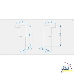 Endcaps H-EL-03-10 set 2 items, white