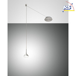 LED Pendant luminaire ISABELLA, incl. Smartluce, 1x 8W, 3000K, 720lm, IP20, satin aluminum