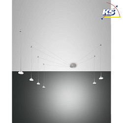 LED Pendant luminaire ISABELLA, incl. Smartluce, 6x 8W, 3000K, 4320lm, IP20, satin aluminum