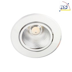 LED Recessed Downlight, 7W, 3000K, 600lm, IP20, swivelling, silver