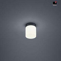 ceiling luminaire KETO cylindrical, switchable, with diffuser IP44, black matt 