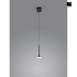 pendant luminaire FLUTE 1 flame IP20, satined, black chrome dimmable