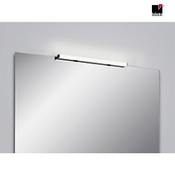 mirror luminaire LADO-S  60 short, switchable, slim, with diffuser IP44, black matt, white 
